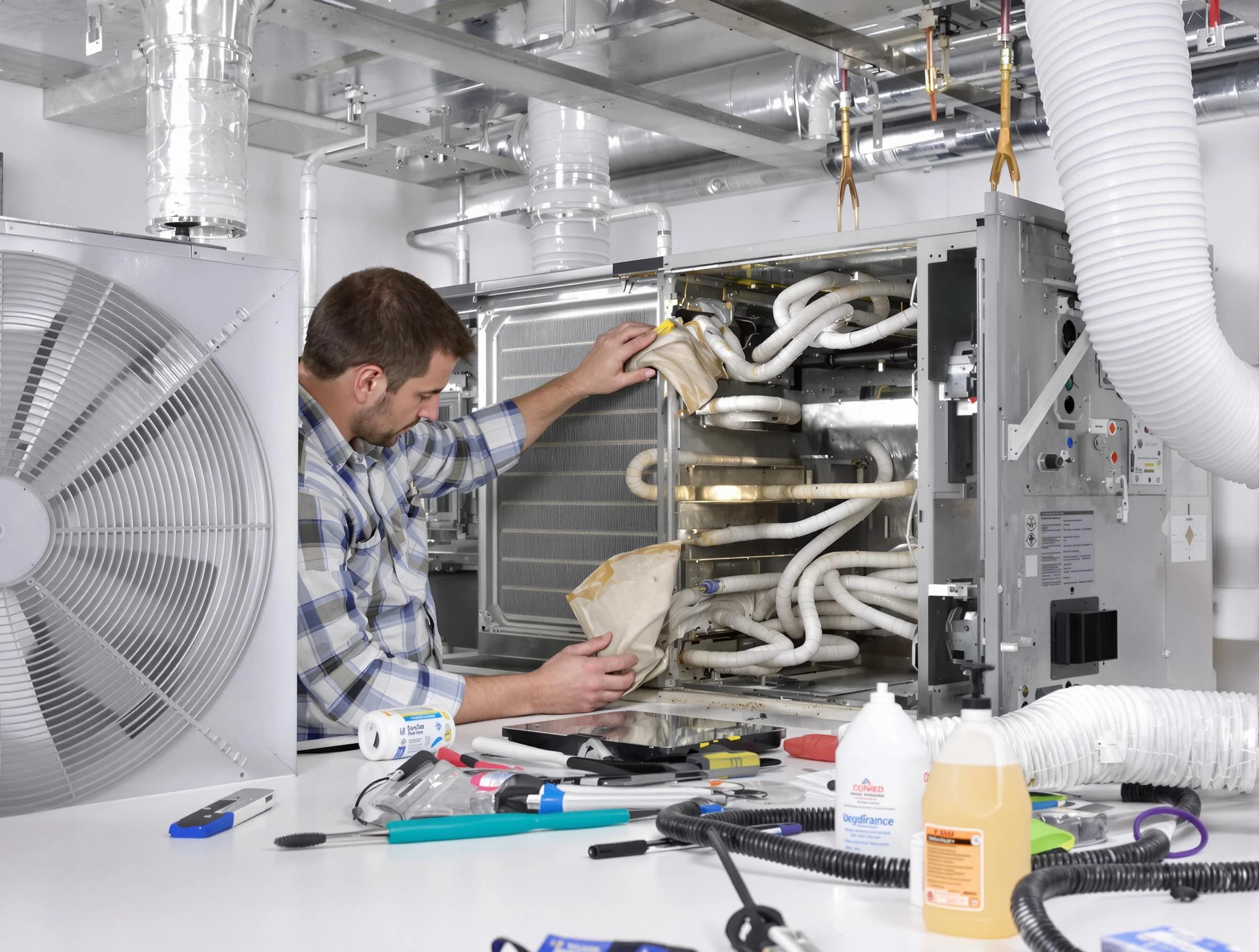 Chamblee Air Duct Cleaning specialist performing precision AC coil cleaning in Chamblee