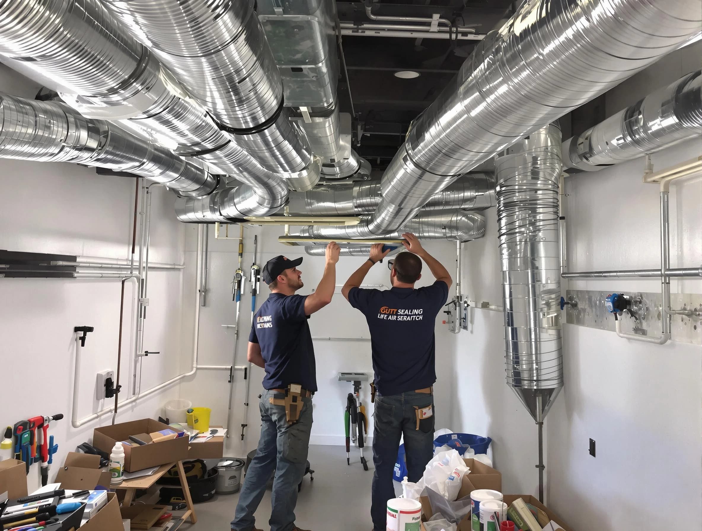 Chamblee Air Duct Cleaning technician applying professional duct sealing solutions in Chamblee