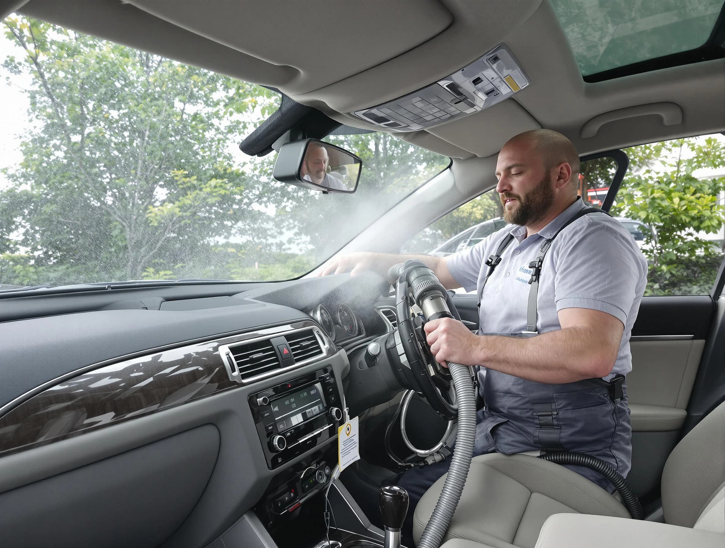 Chamblee Air Duct Cleaning specialist performing professional car duct cleaning in Chamblee