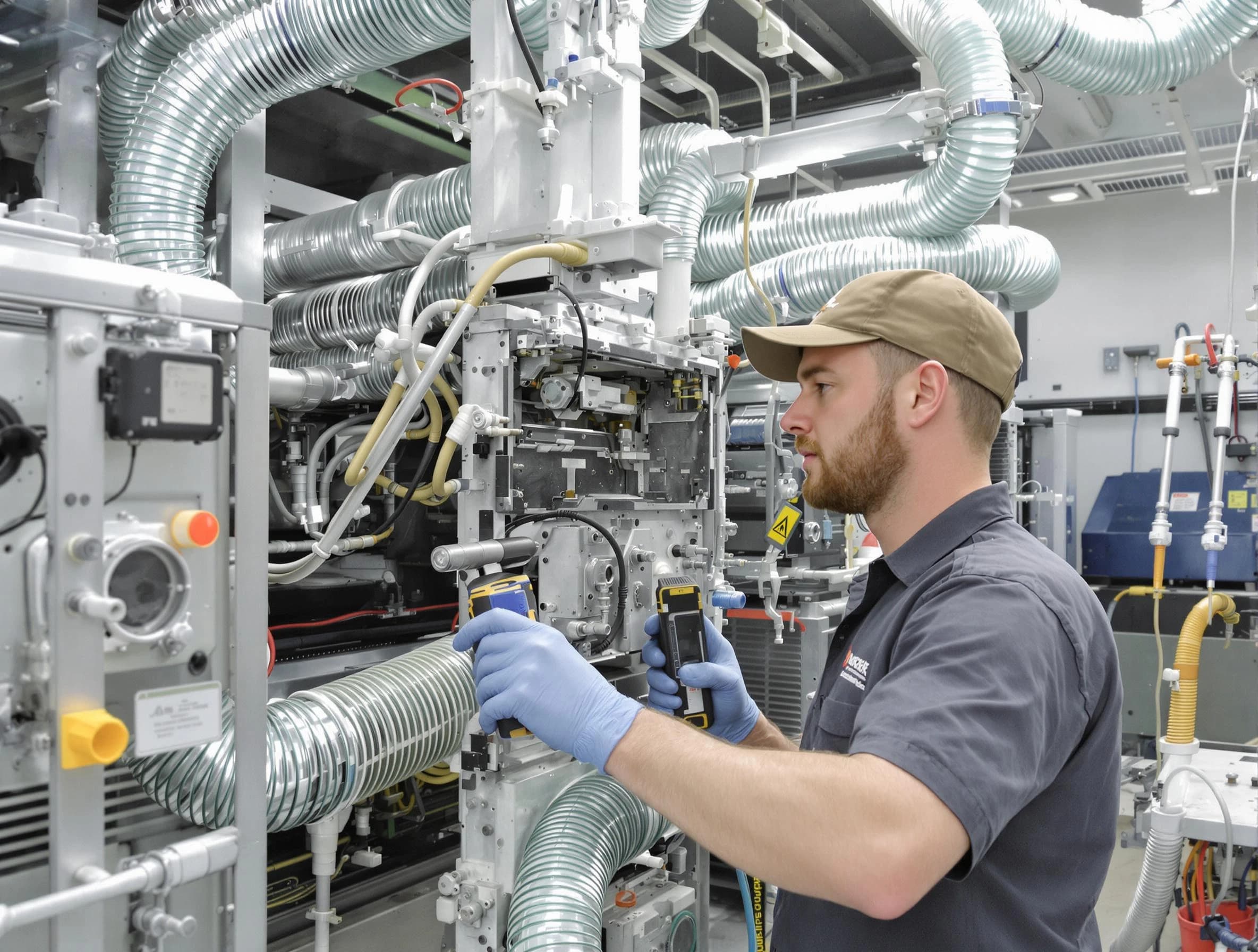 Chamblee Air Duct Cleaning technician performing precision commercial coil cleaning at a business facility in Chamblee