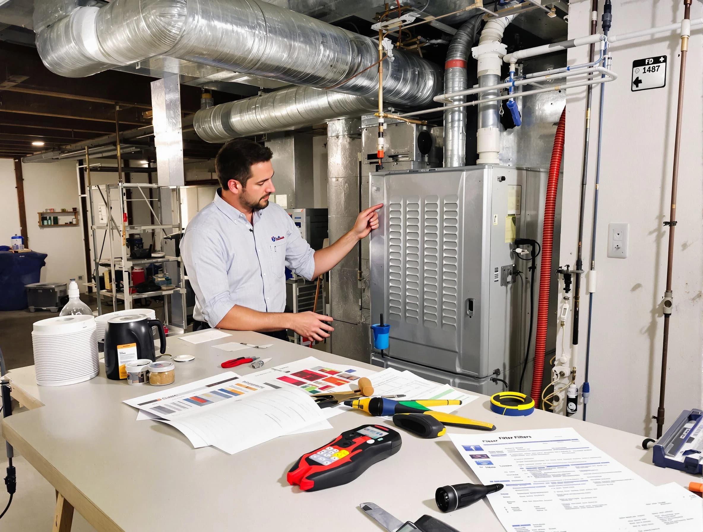 Chamblee Air Duct Cleaning inspector conducting detailed filter system evaluation using professional diagnostic tools in Chamblee
