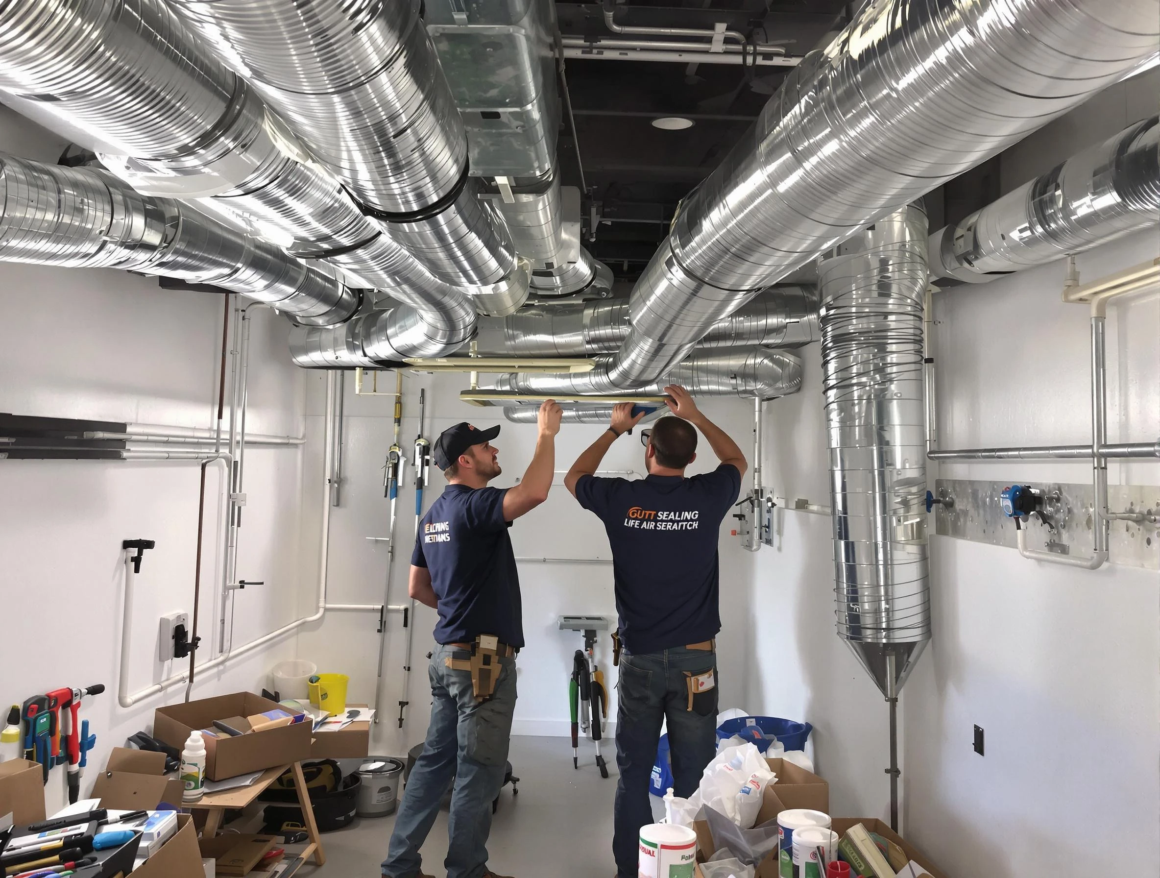 Chamblee Air Duct Cleaning technician applying professional duct sealing solutions in Chamblee